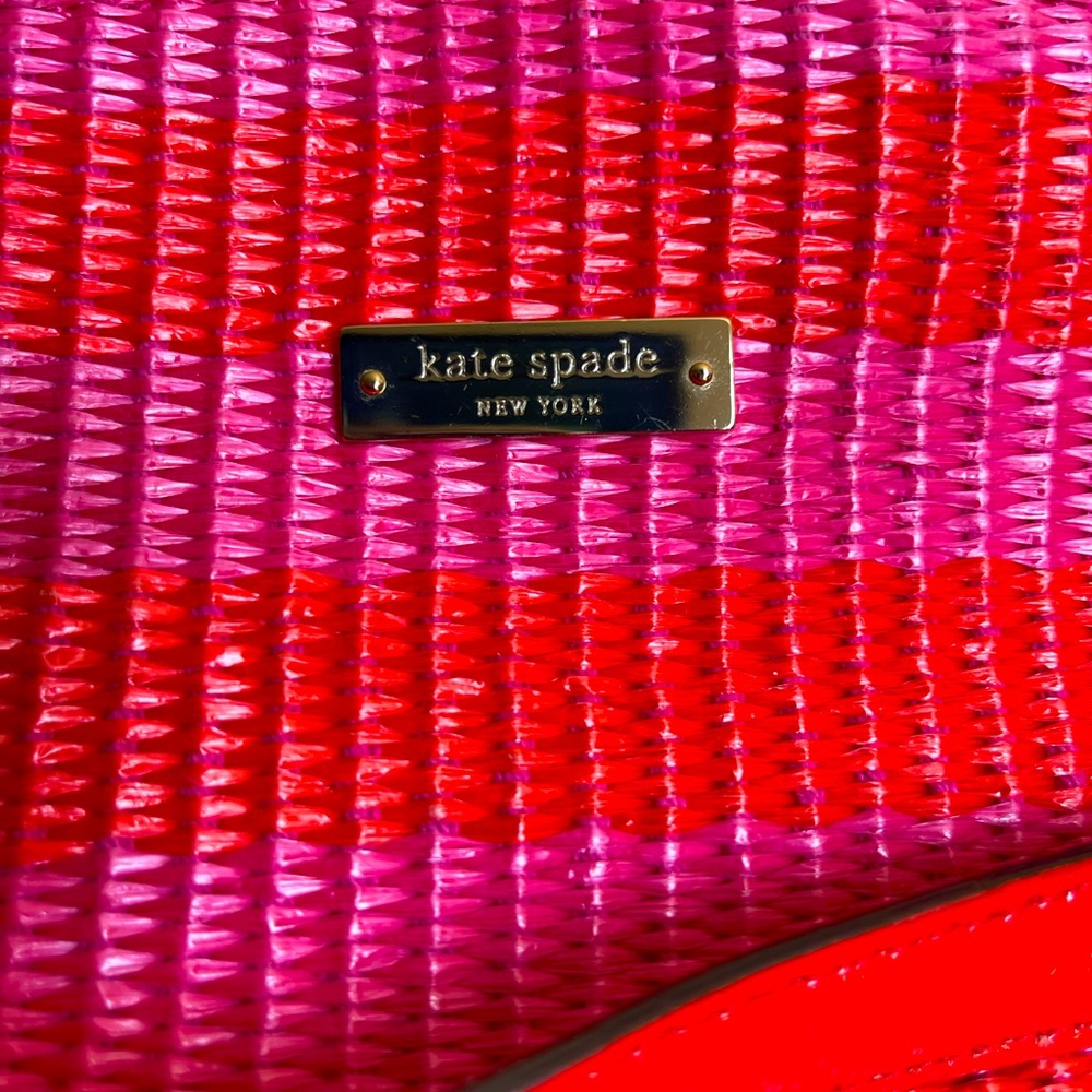 Kate Spade woven pink and red handbag